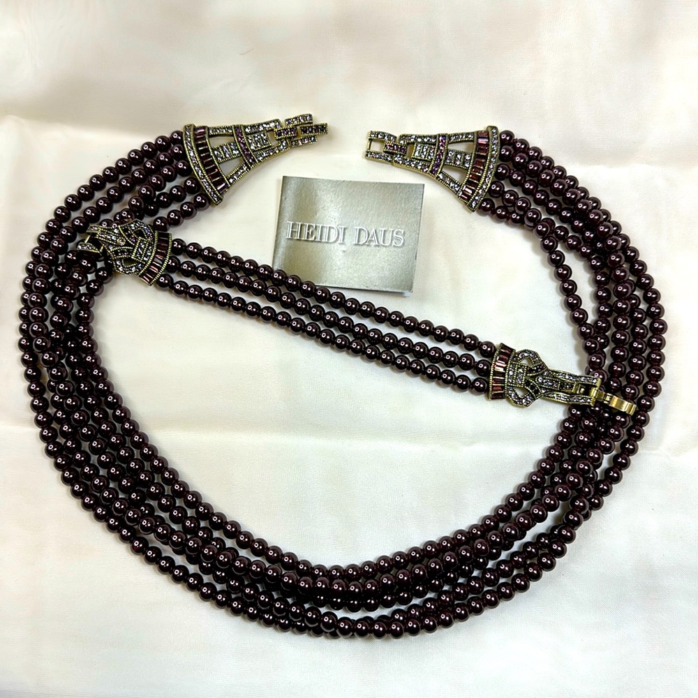 Heidi Daus beaded rhinestone crystals necklace bracelet set 2pc